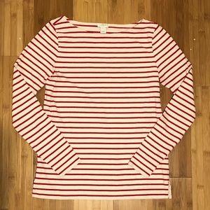 J Crew nautical 3/4 sleeve striped blouse XXS